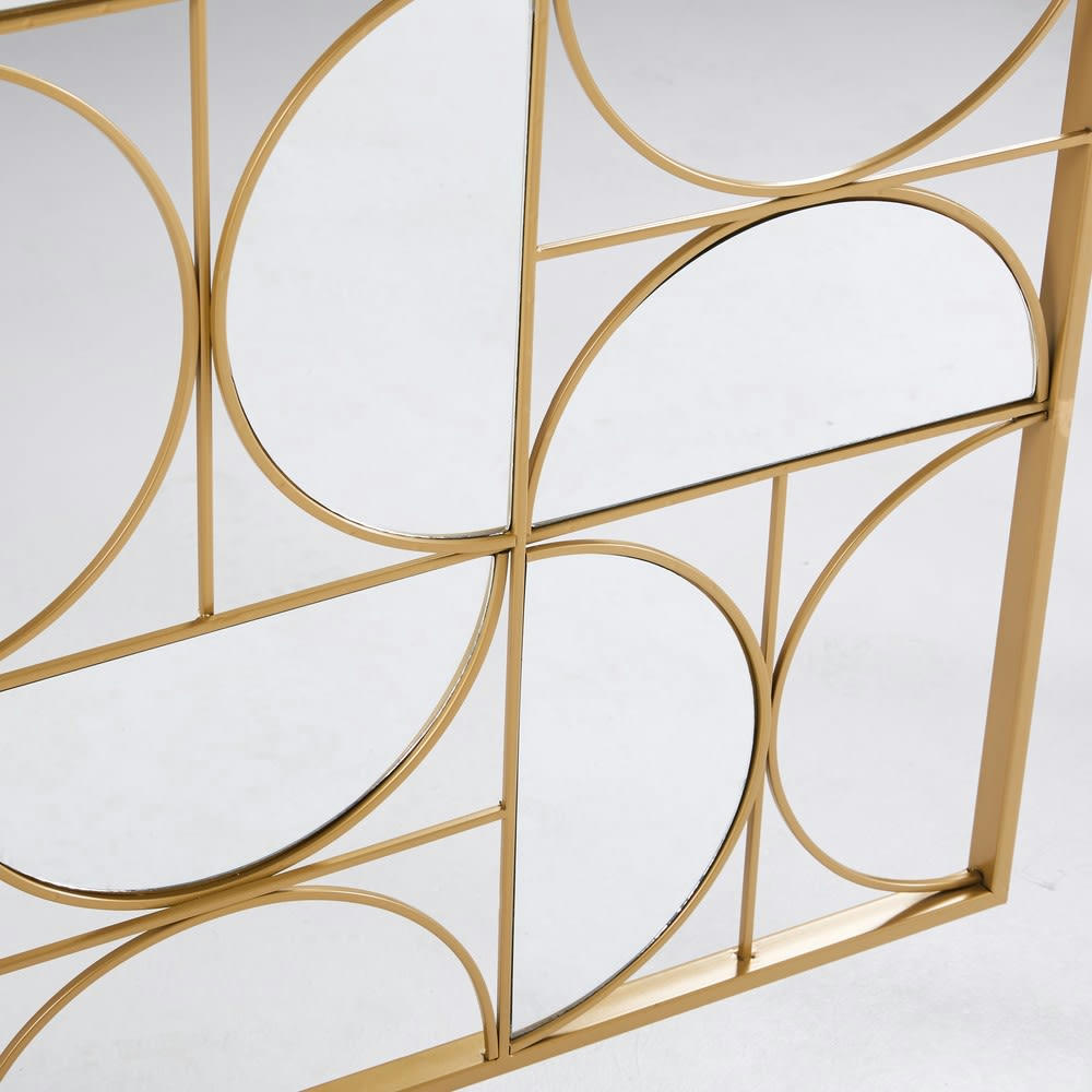 Goldfinger - Déco murale miroir en métal doré 90x120