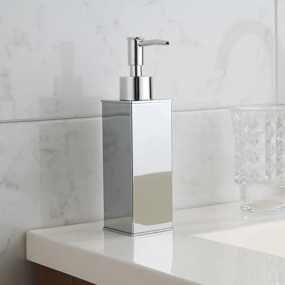 VDN Stainless Zeeppompje - Zeepdispenser - Chroom - Vierkant - RVS