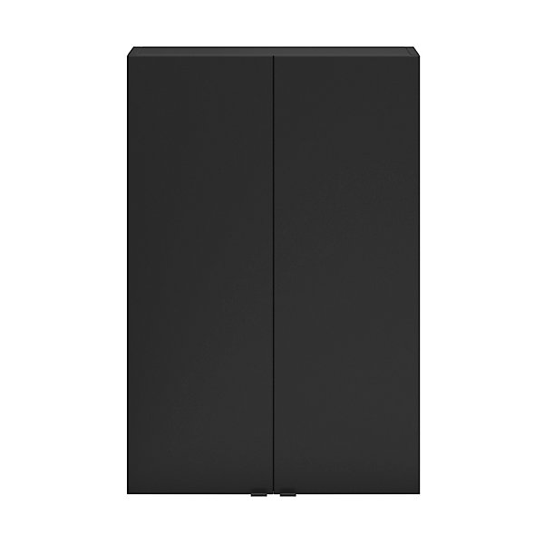 Armoire de salle de bains faible profondeur noir mat l.60 x H.90 x P.15 cm, GoodHome Imandra
