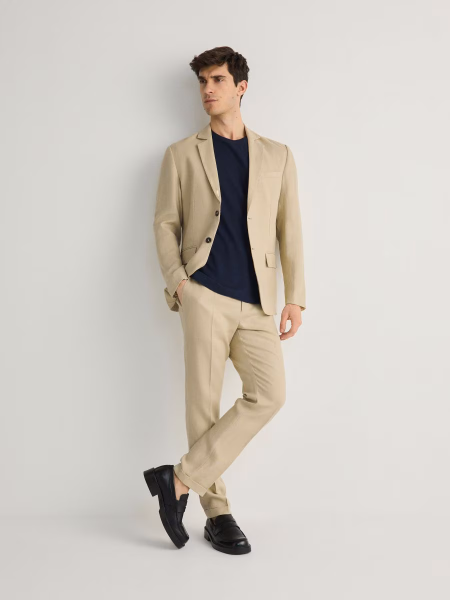 Regular Fit T-Shirt With Linen Blend