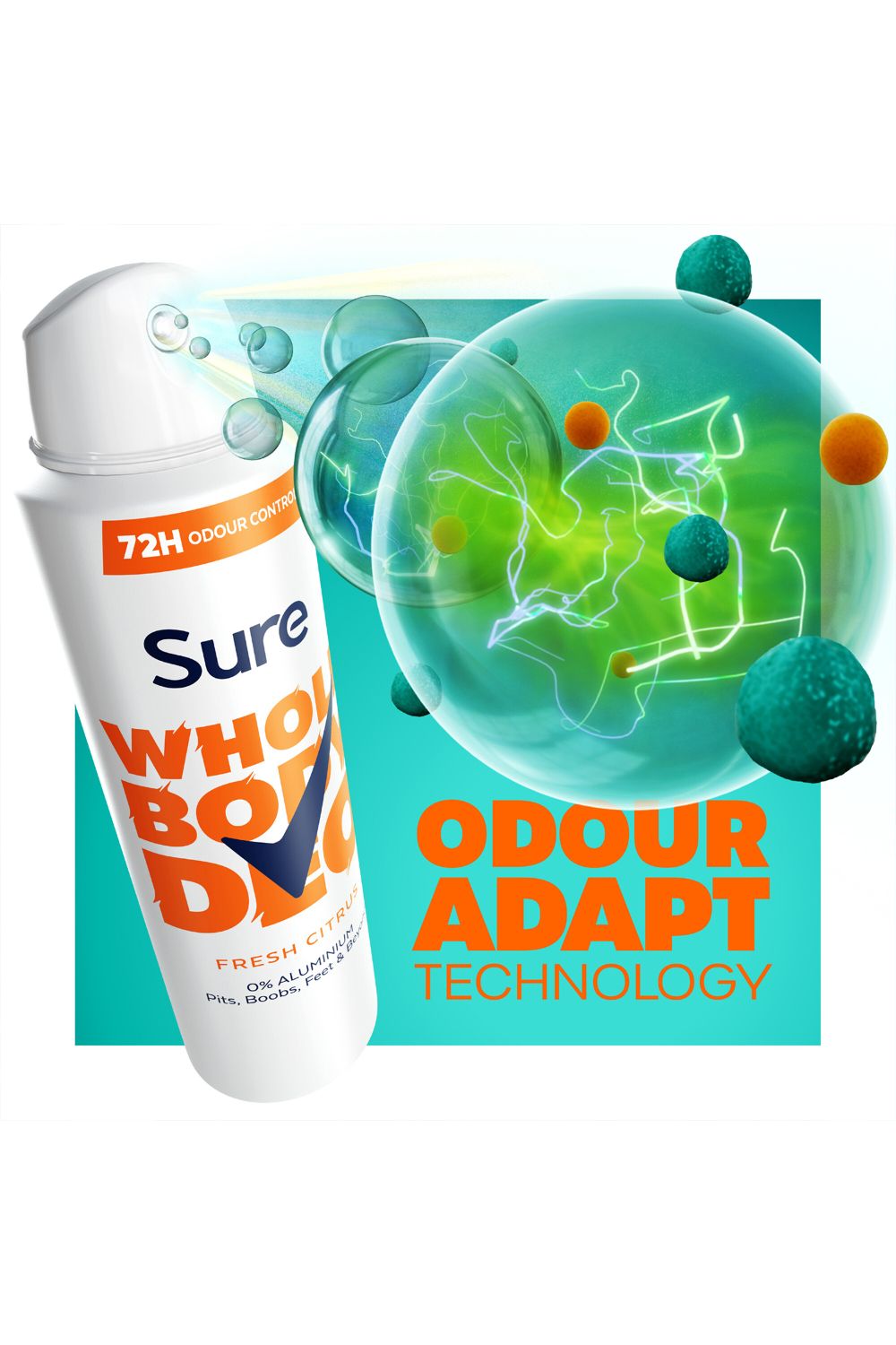 Sure Fresh Citrus Whole Body 'Deodorant Spray' Aluminium Free 150ml, 3pk
