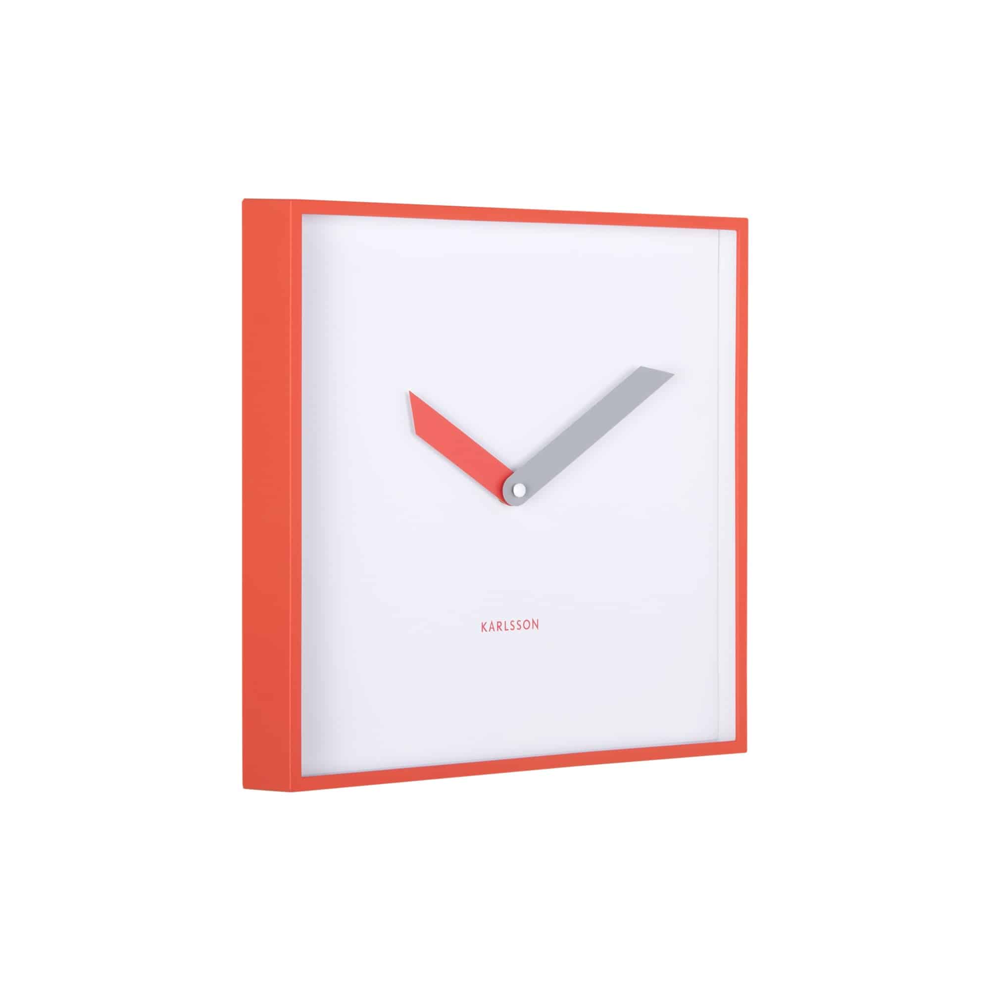 Karlsson wandklok Cool Retro Cuadrado - rood - 4.1x28.3x28.3cm