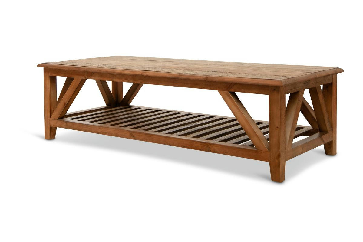 CADYNAM - Grande table basse en bois marron