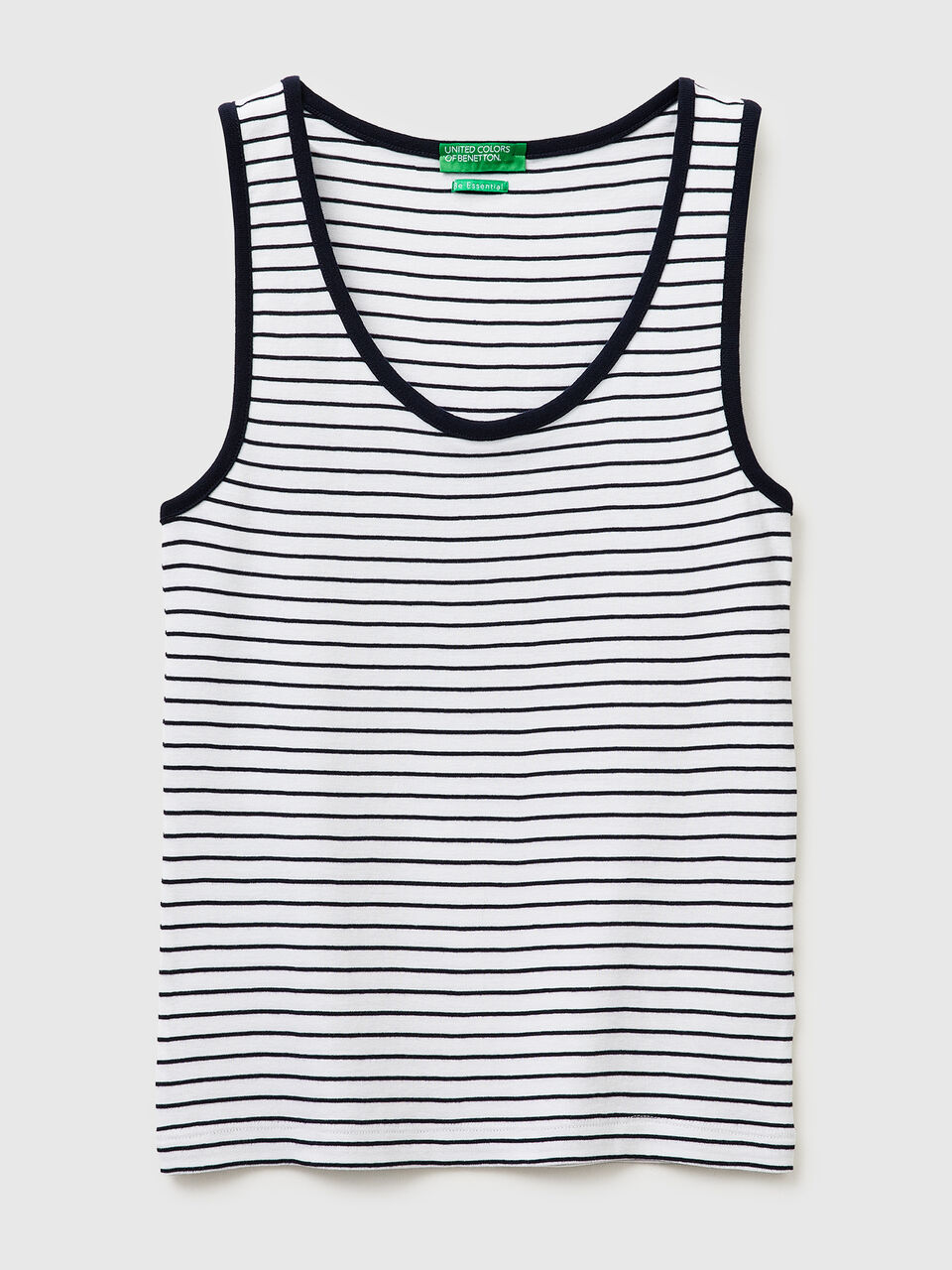 Striped tank top in pure cotton