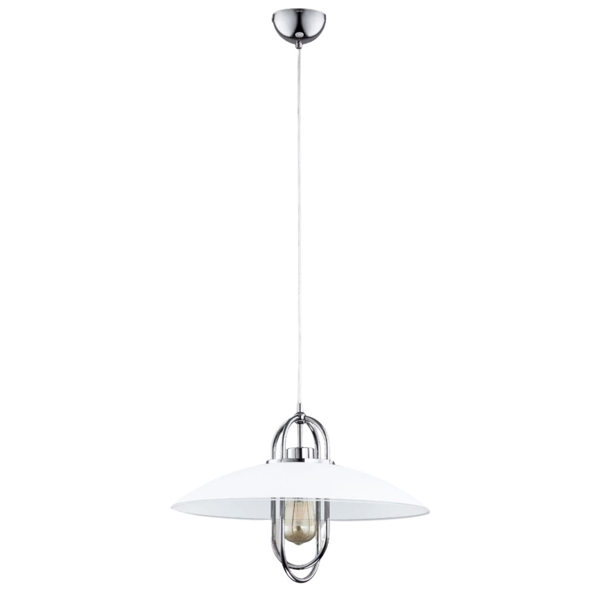 Lampa wisząca chromowana-biała Salix 1xE27x60W wym: 90x30x30 cm Alfa