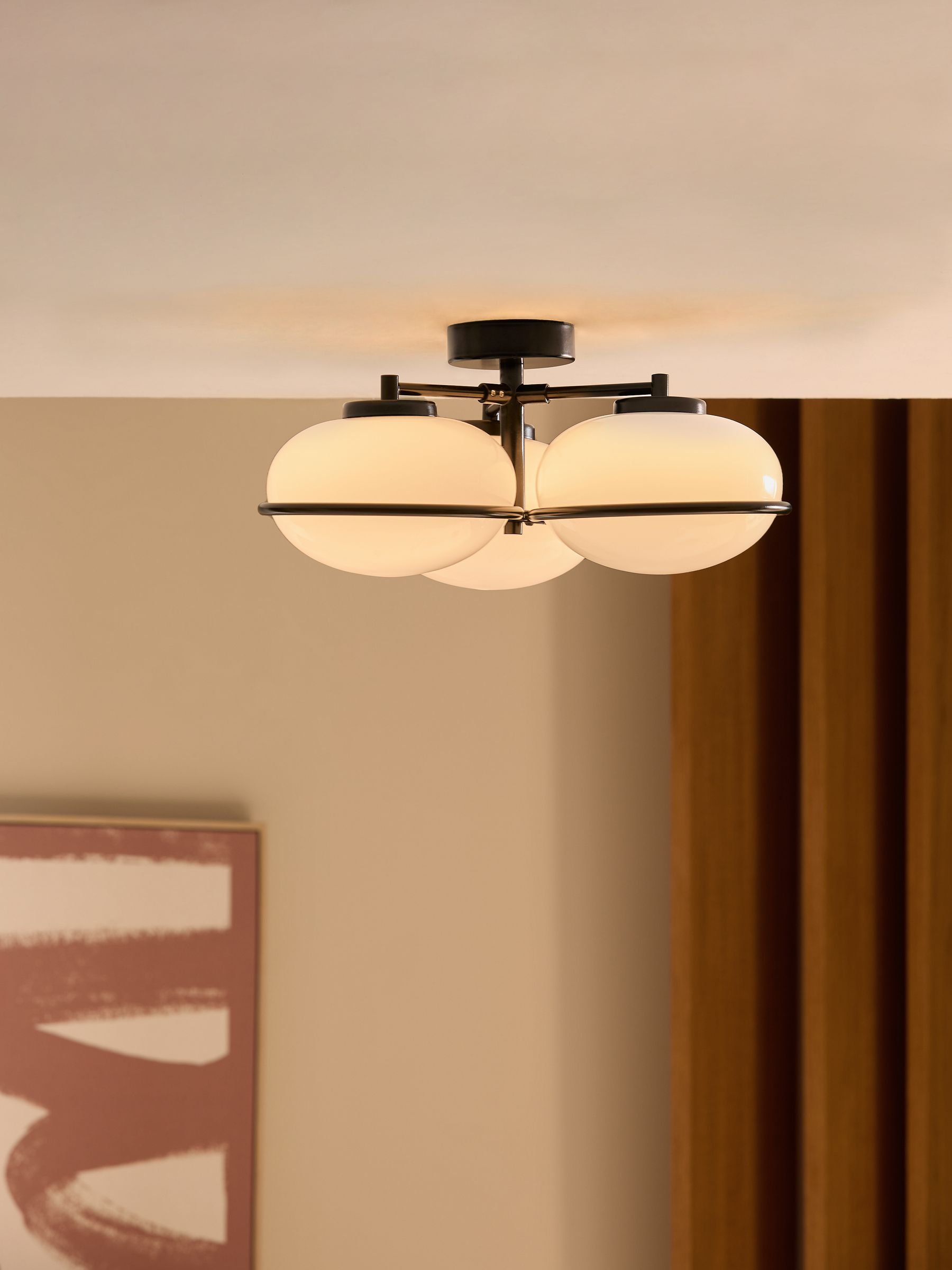 3 Light Flush Piper Light in Black