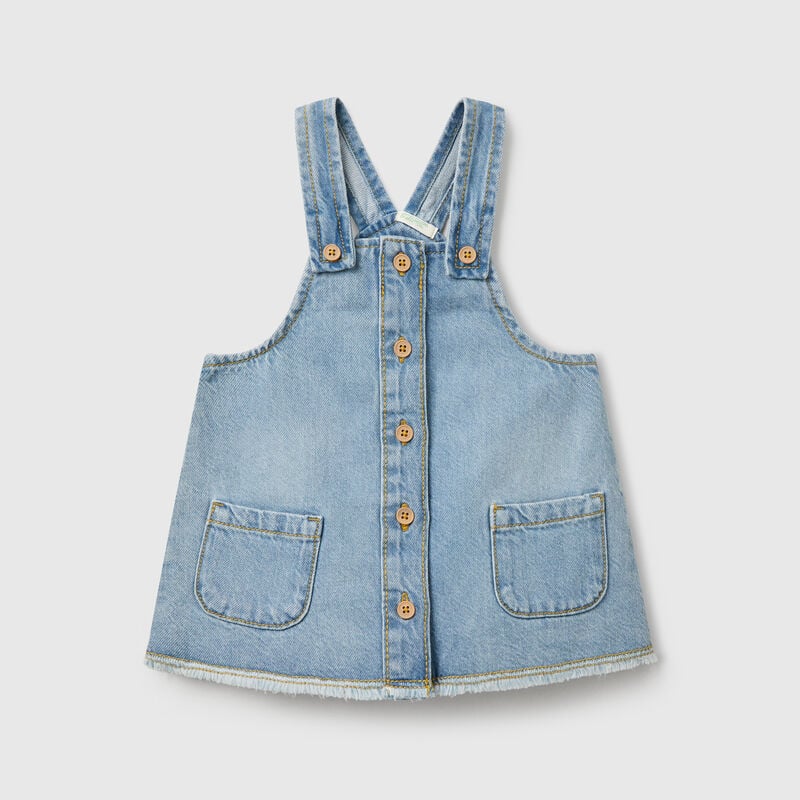 Denim overall skirt