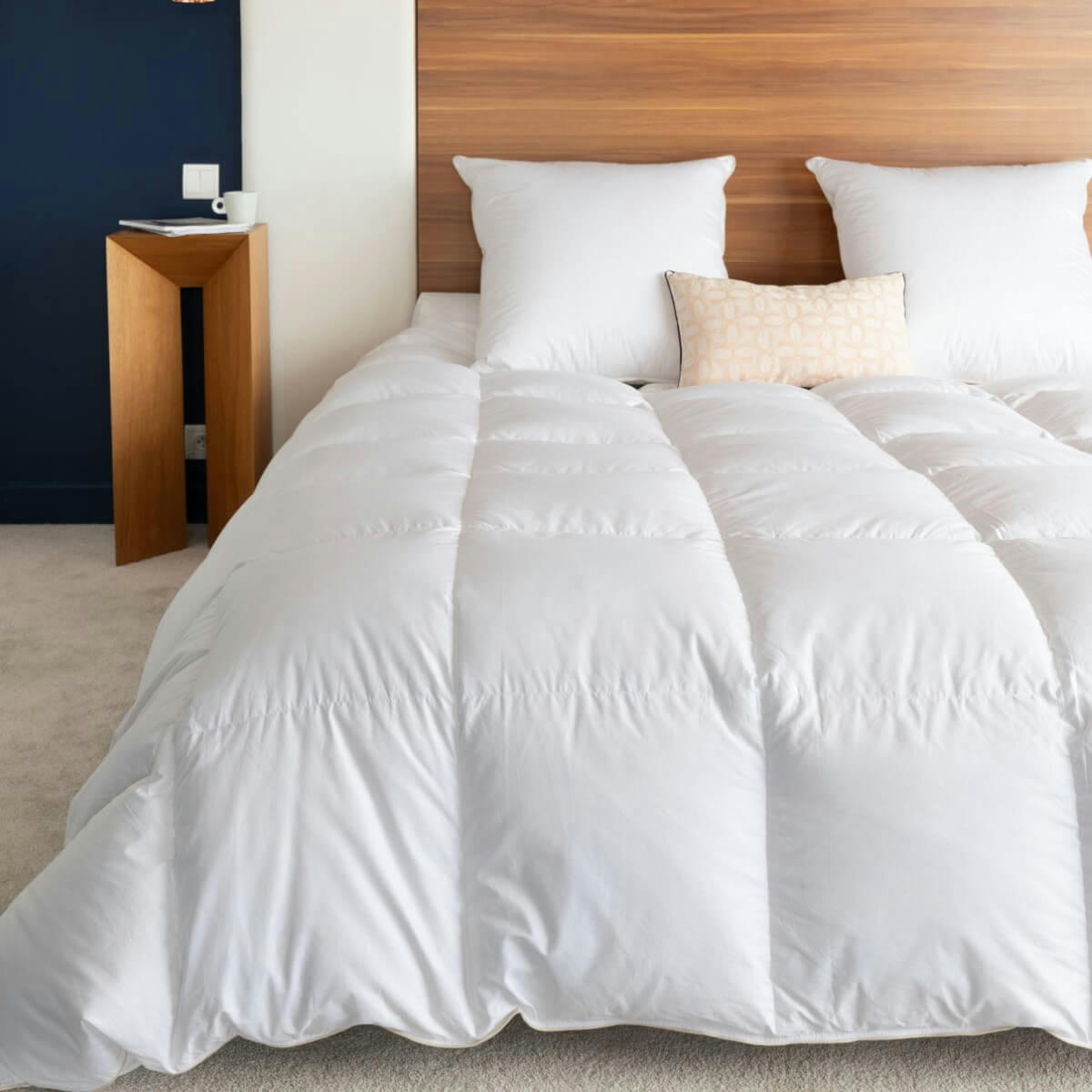 HIVER - Couette naturelle chaude en duvet et coton bio king size 280x240 cm