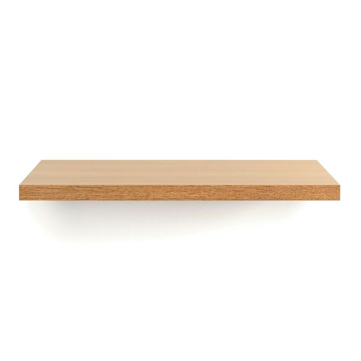 Tablette murale plaquée chêne, 80 cm, Biface