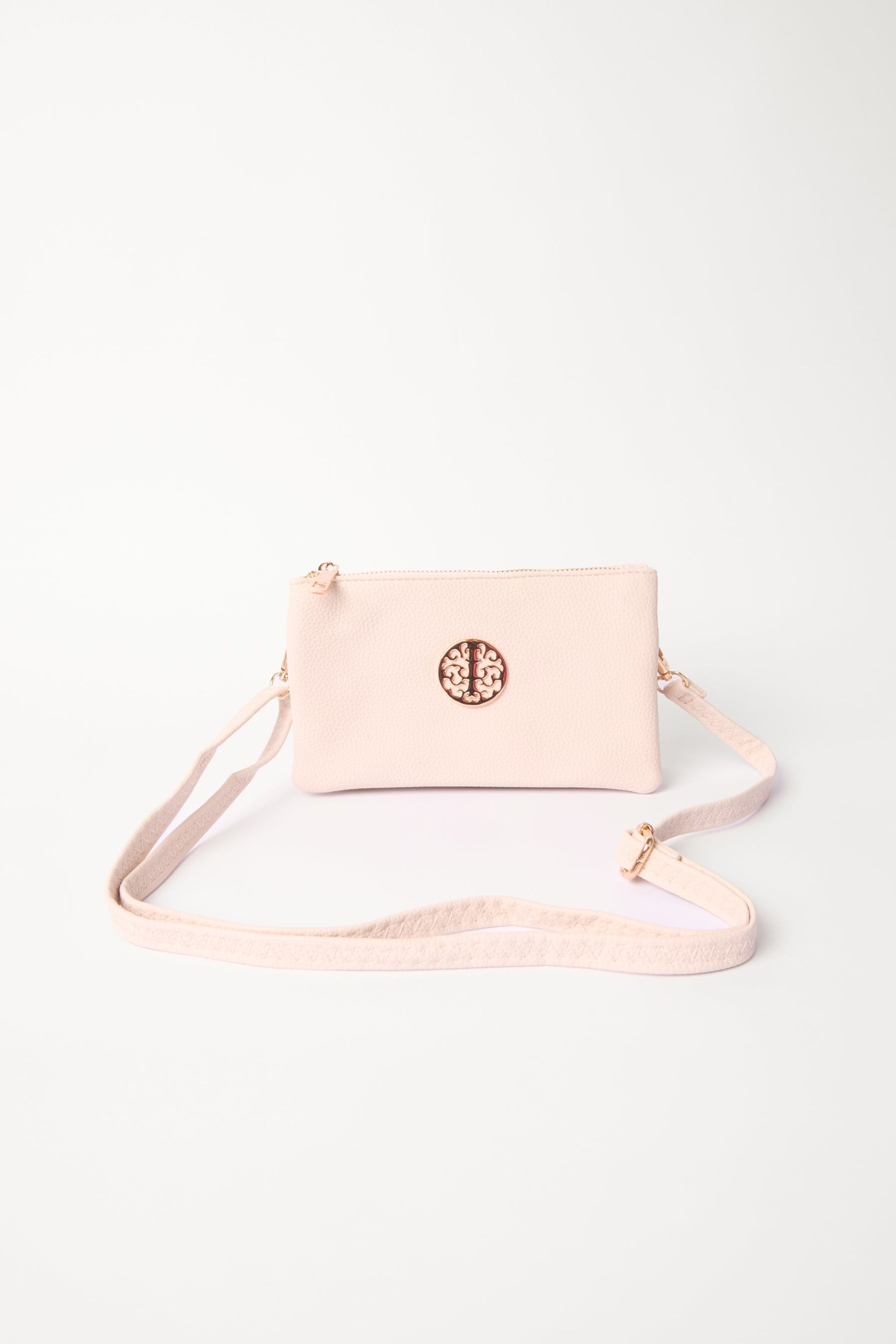 Blue Vanilla Detailed Zip Up Purse With Detachable Strap