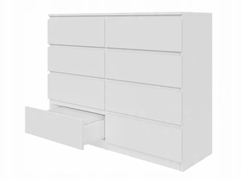 Komoda biały mat 100cm - 8 szuflad, sypialnia, przedpokój