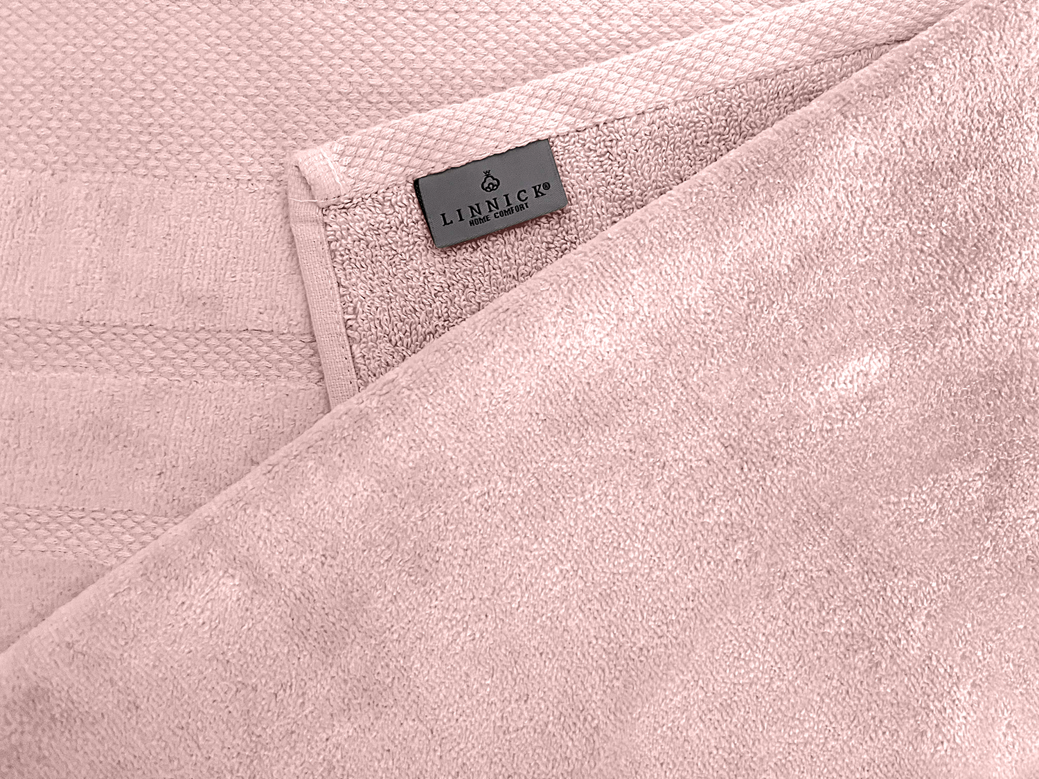 LINNICKVelours Badlaken Katoen 70x140cm - light pink - Set van 4