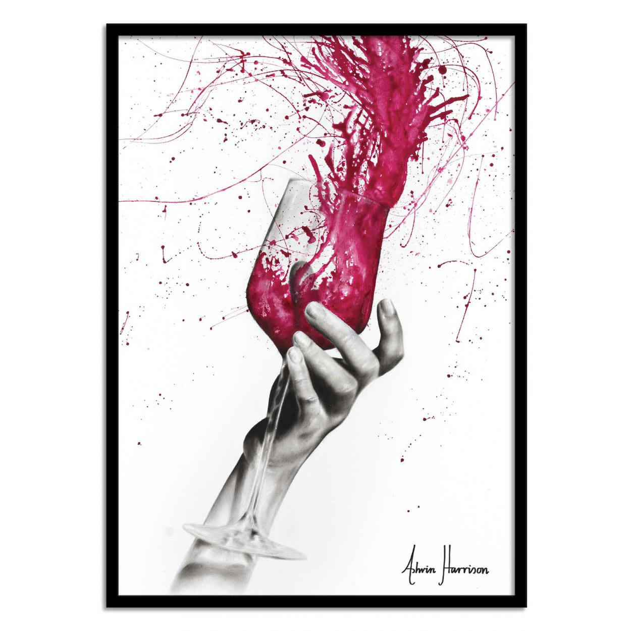 ASHVIN HARRISON - WINE NIGHT - ASHVIN HARRISON - Affiche d'art 50 x 70 cm