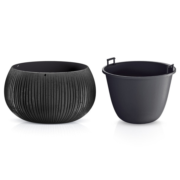 Donica ogrodowa Beton Bowl 24 cm czarny PROSPERPLAST