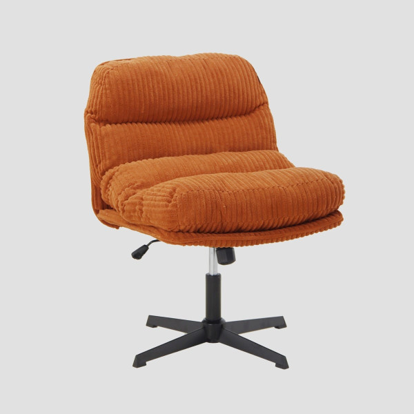 Fotel CORDIVO sztruksowy obrotowy ceglasty 66x71x83 cm HOMLA