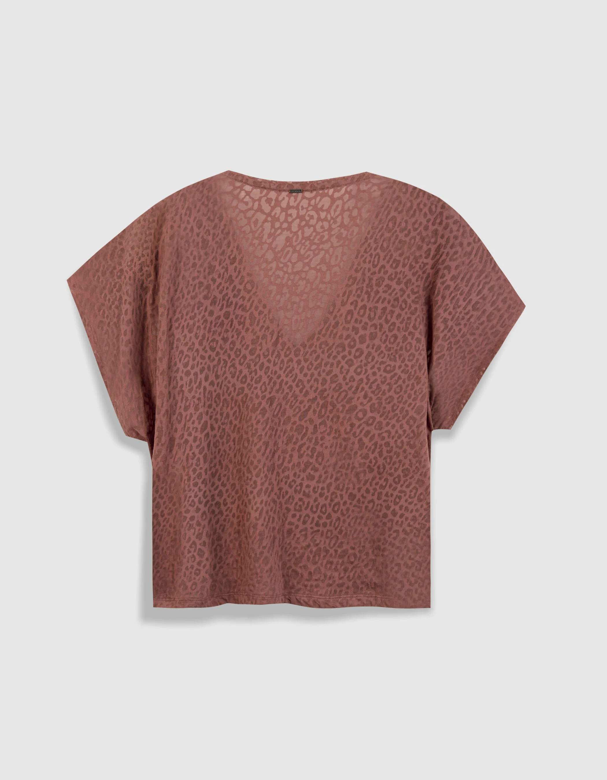 Tee-shirt loose marine imprimé léopard Femme