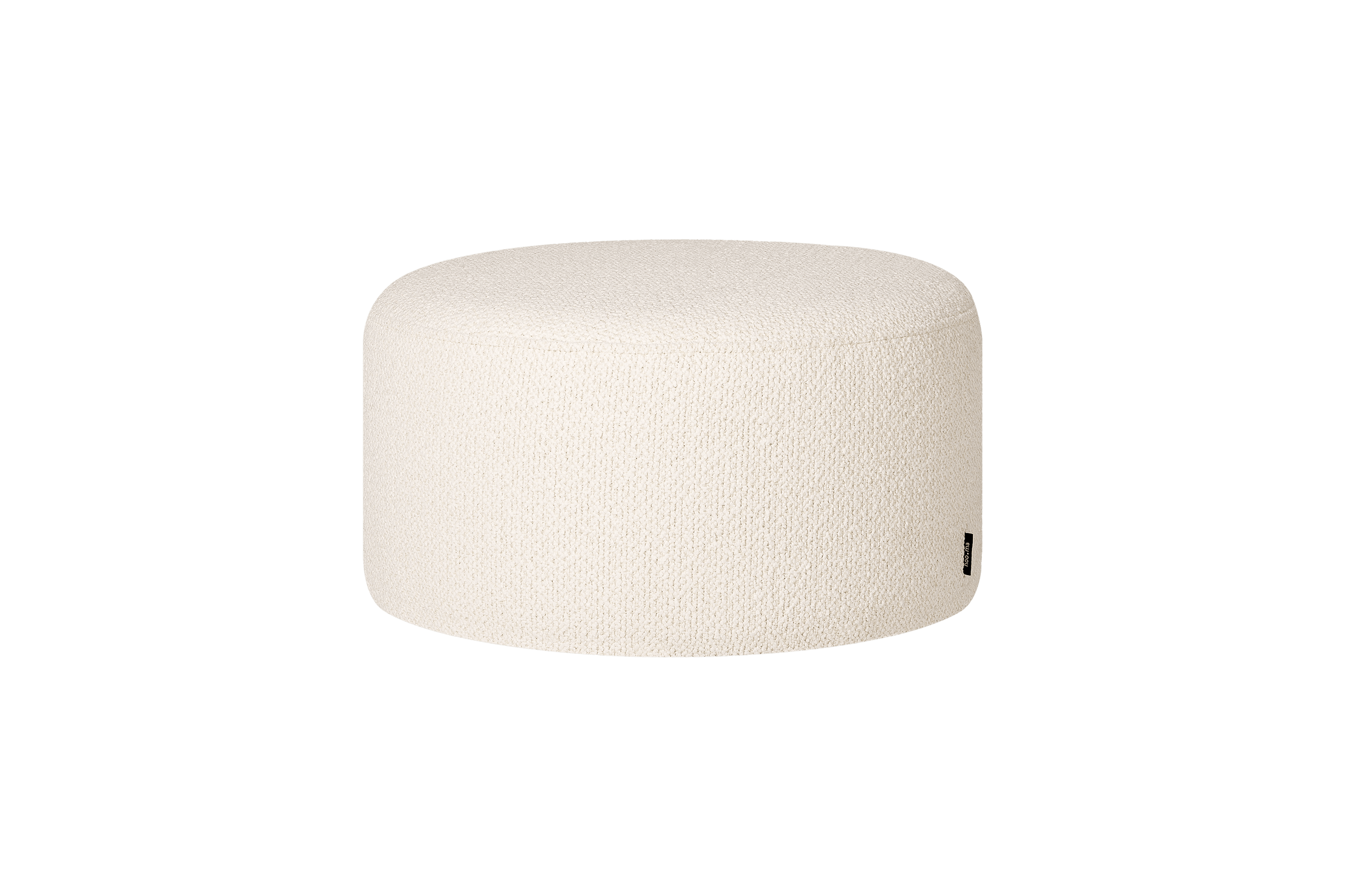 noo.ma Folk Pouf Low - Cloud Beige Bouclé, 50x50x26 cm