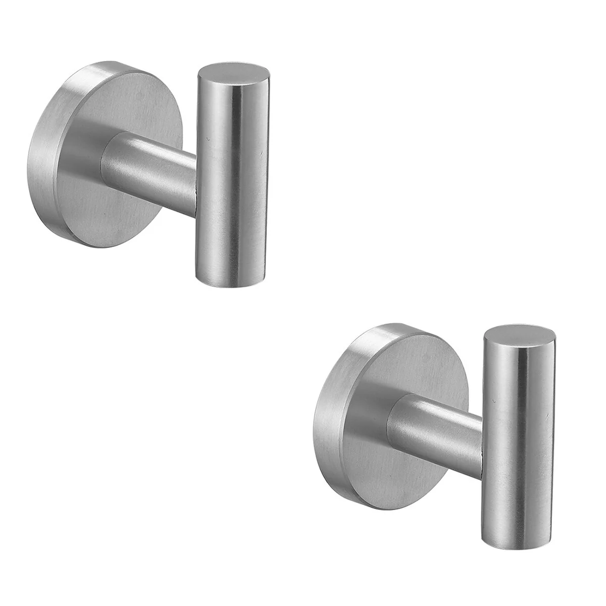 Bathroom Robe Hook Round Towel Hook in Stainless Steel(2-Pack)