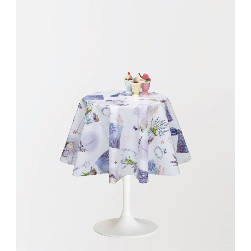 Nappe en PVC non-tissé Lavande 140 cm au mètre JOY