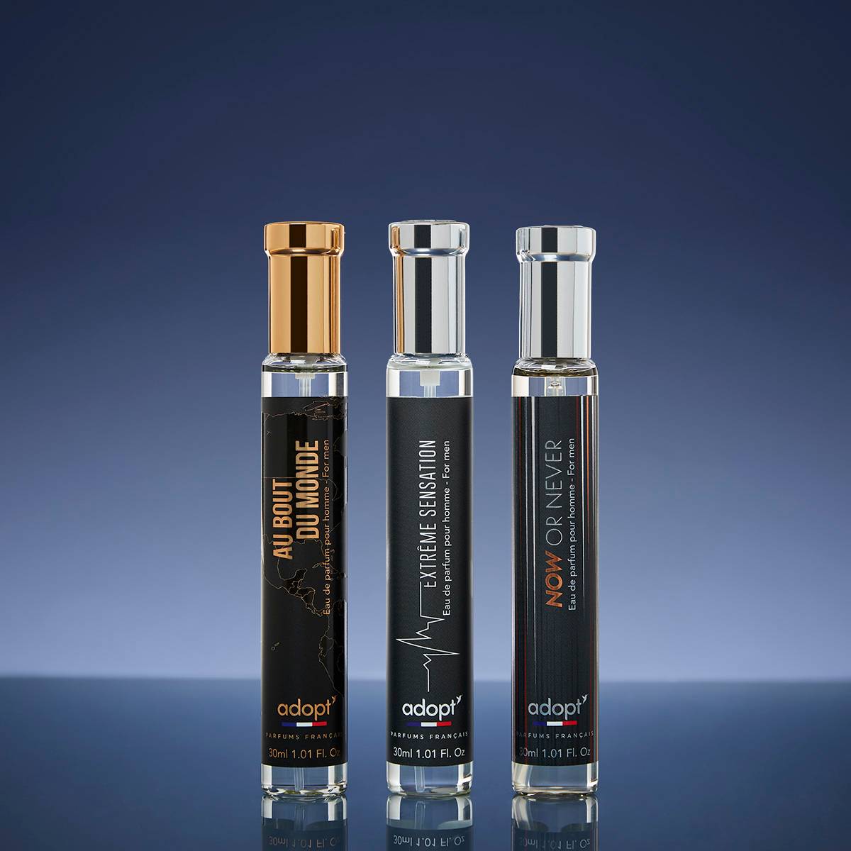 Ultimate AdventureCoffret 3 eaux de parfums Au Bout du Monde 30 ml, Extrême Sensation 30 ml, Now or Never 30 ml