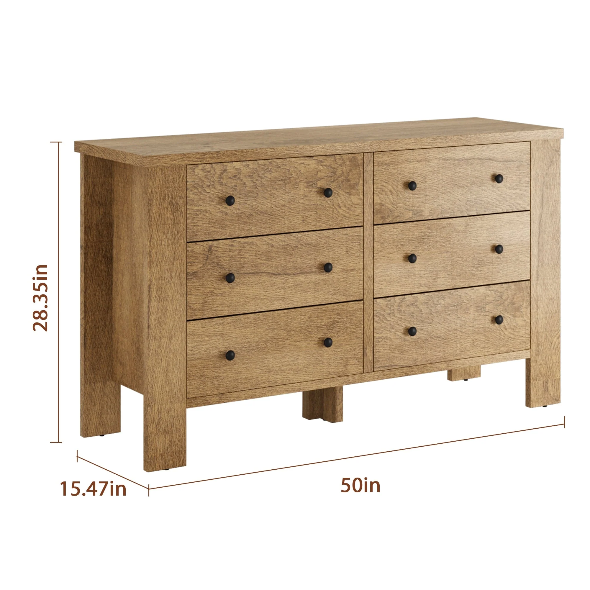 6 Drawer Dresser For Bedroom With Modern Style