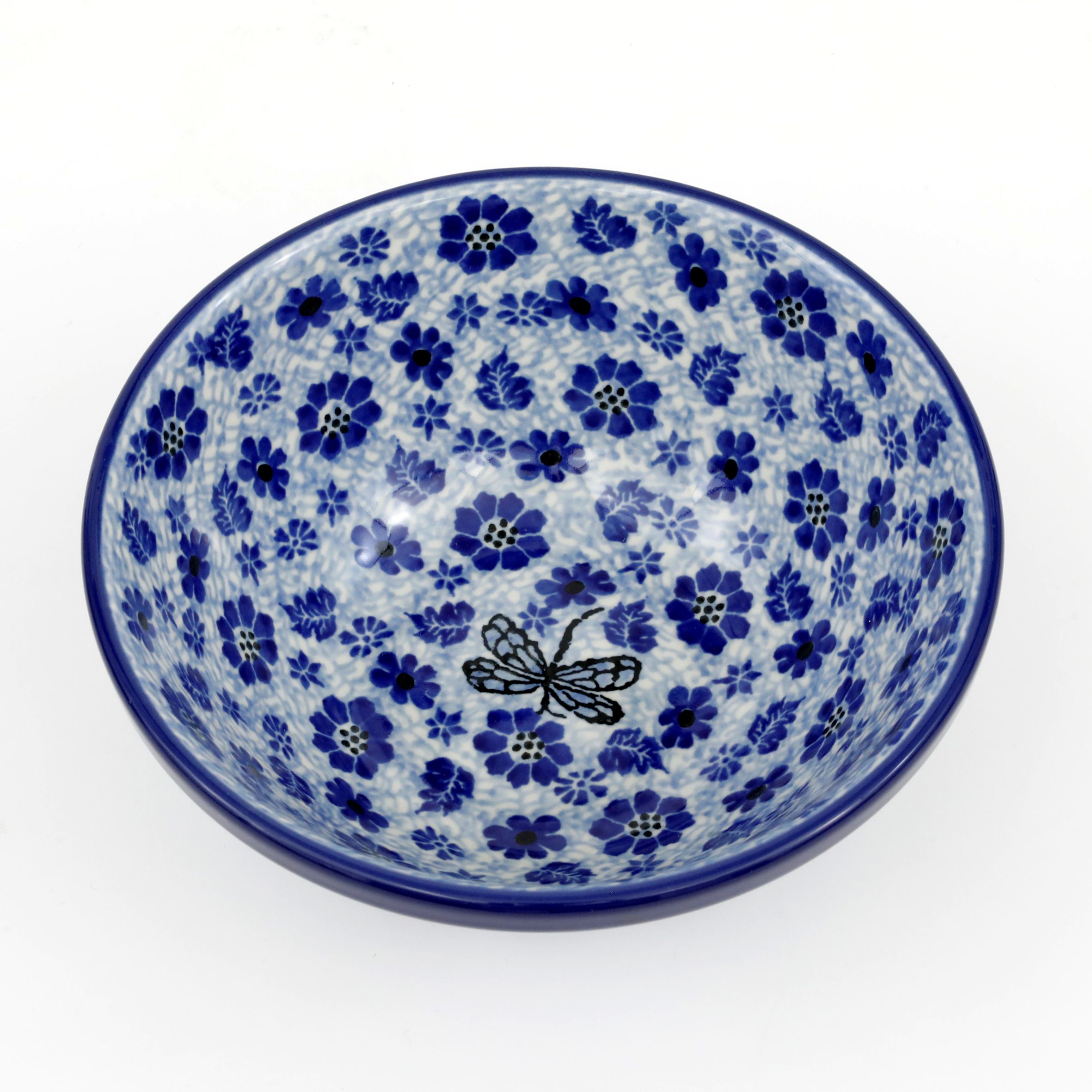 Miska ceramiczna 058 h-7,5cm  1443X Ważka w kwiatach