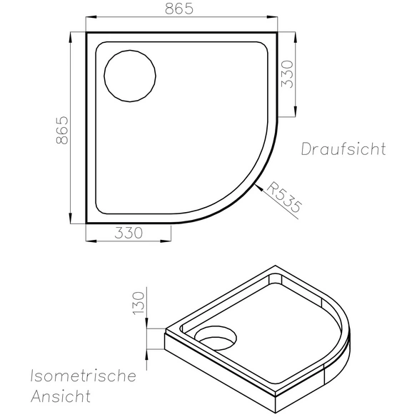 Wannenträger »Denia«, BxHxL: 86,5 x 13 x 86,5 cm, weiß
