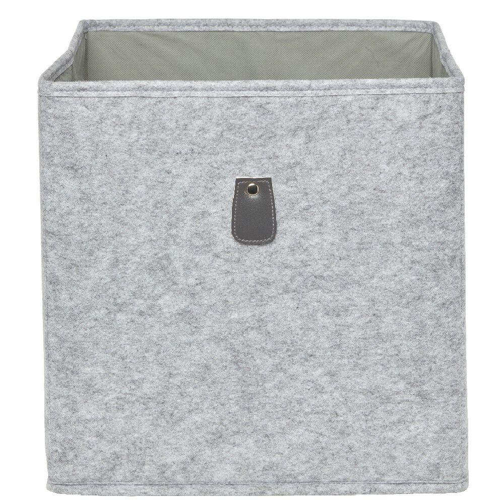 Panière Box Cube 31x29x31cm feutrine gris