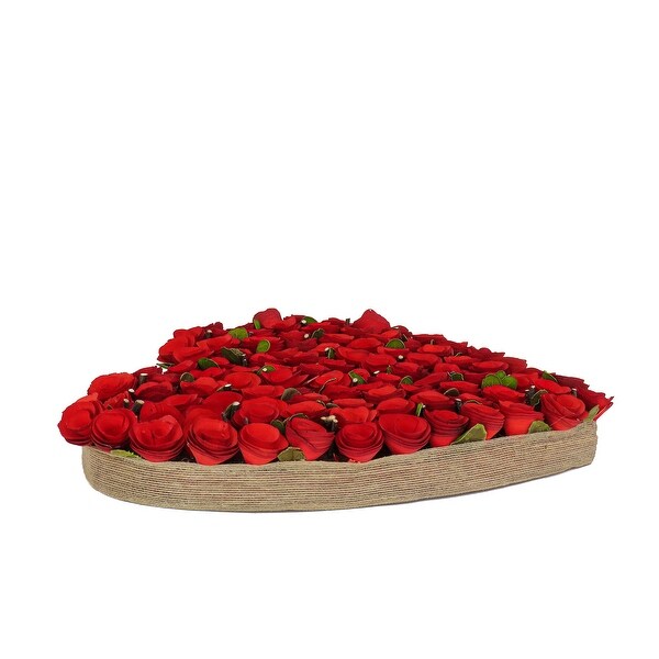 17" Red Floral Valentine's Heart Decoration