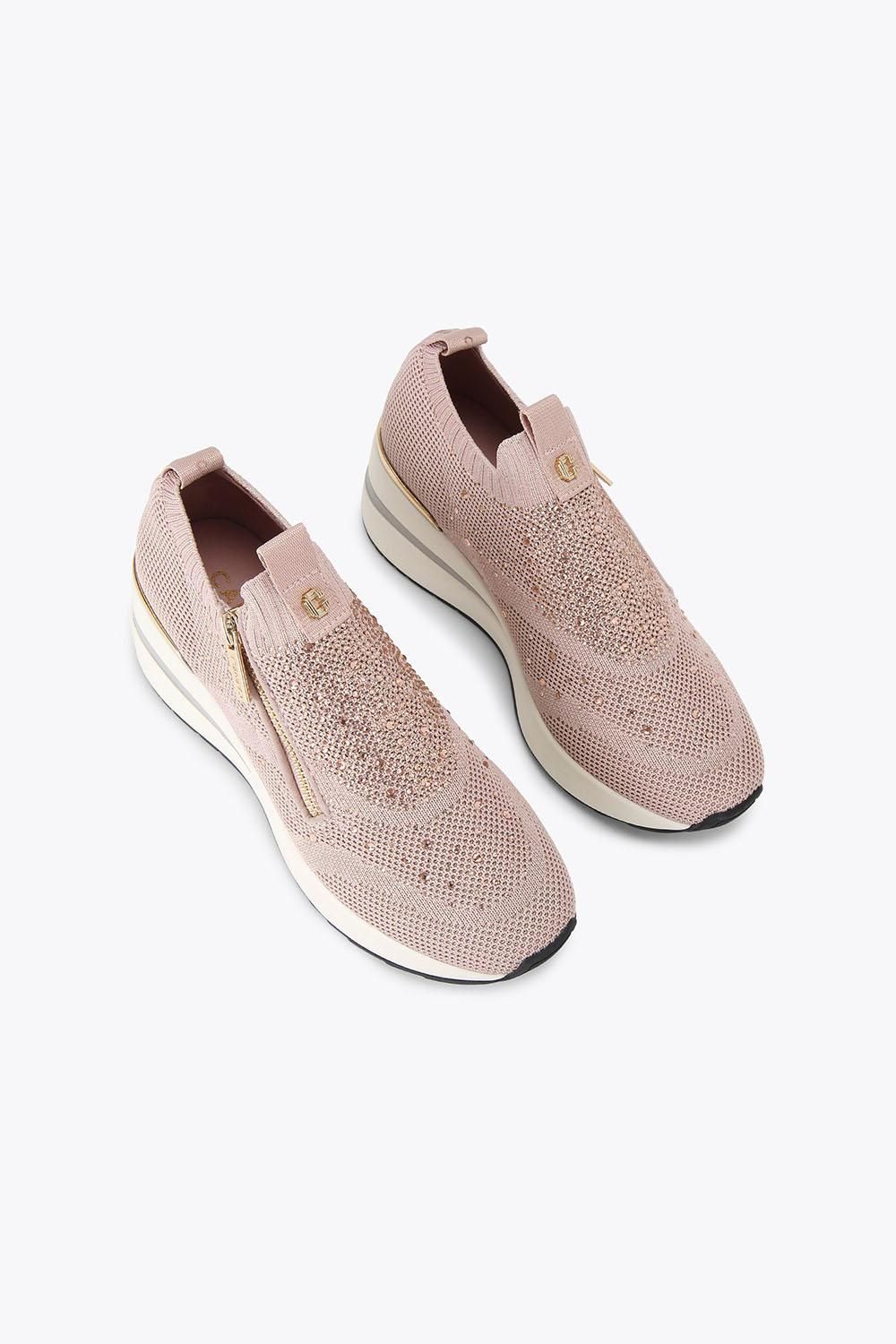 Carvela High Rise Zip Knit' Fabric Trainers