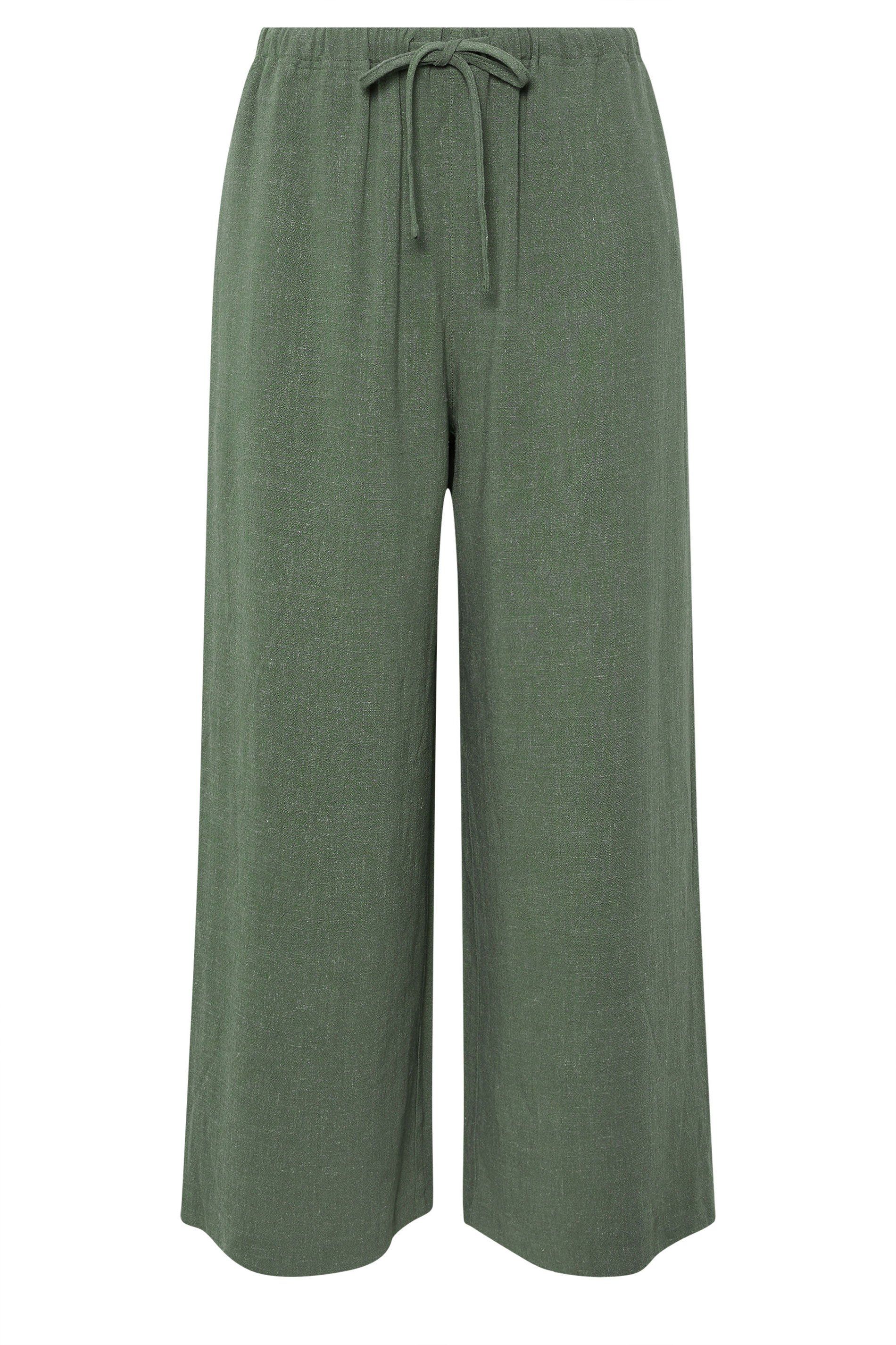 Long Tall Sally Tall Linen Cropped Wide Leg Trousers