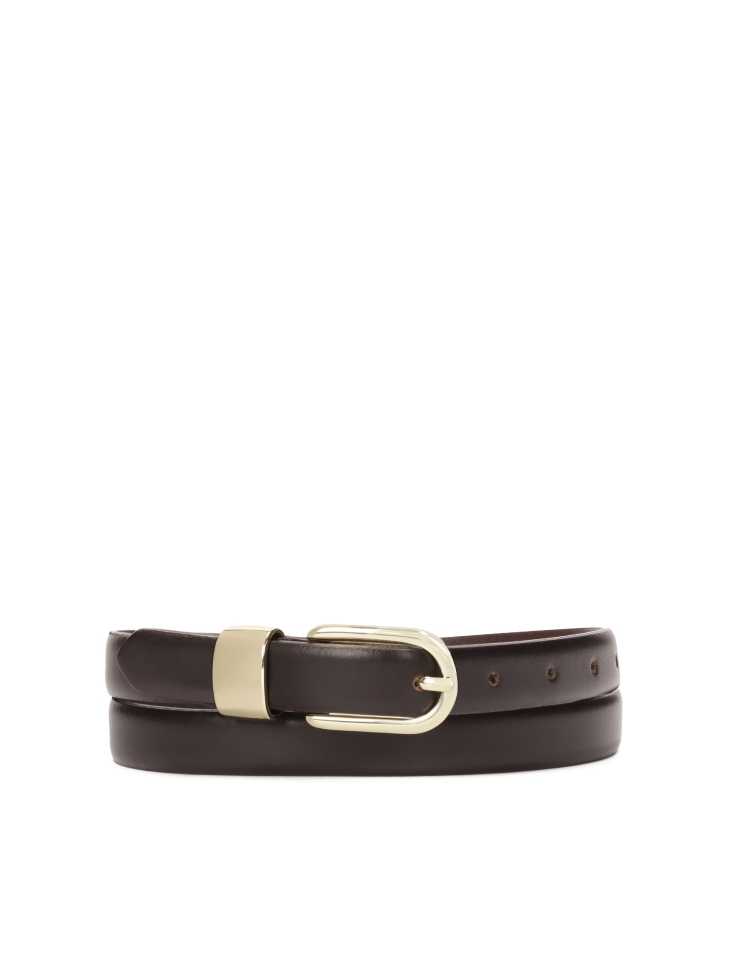 Dark brown leather belt