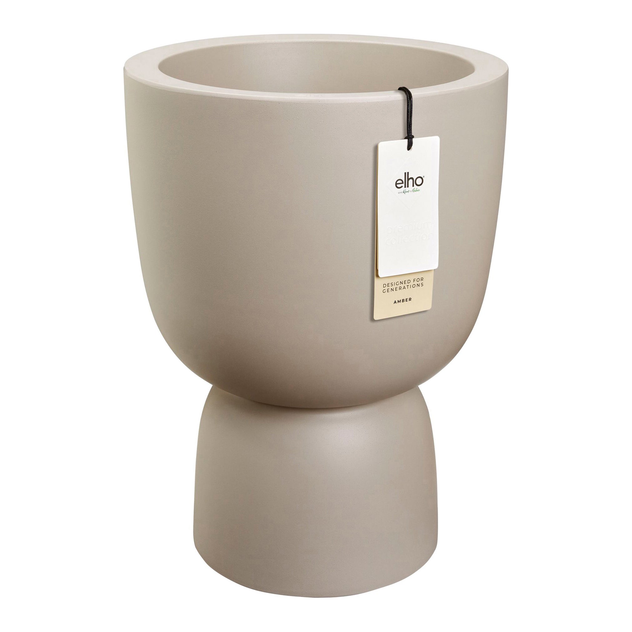 Elho Amber Coupe Round 41 - Balanced beige - L 41 x B x H 58 cm - Binn