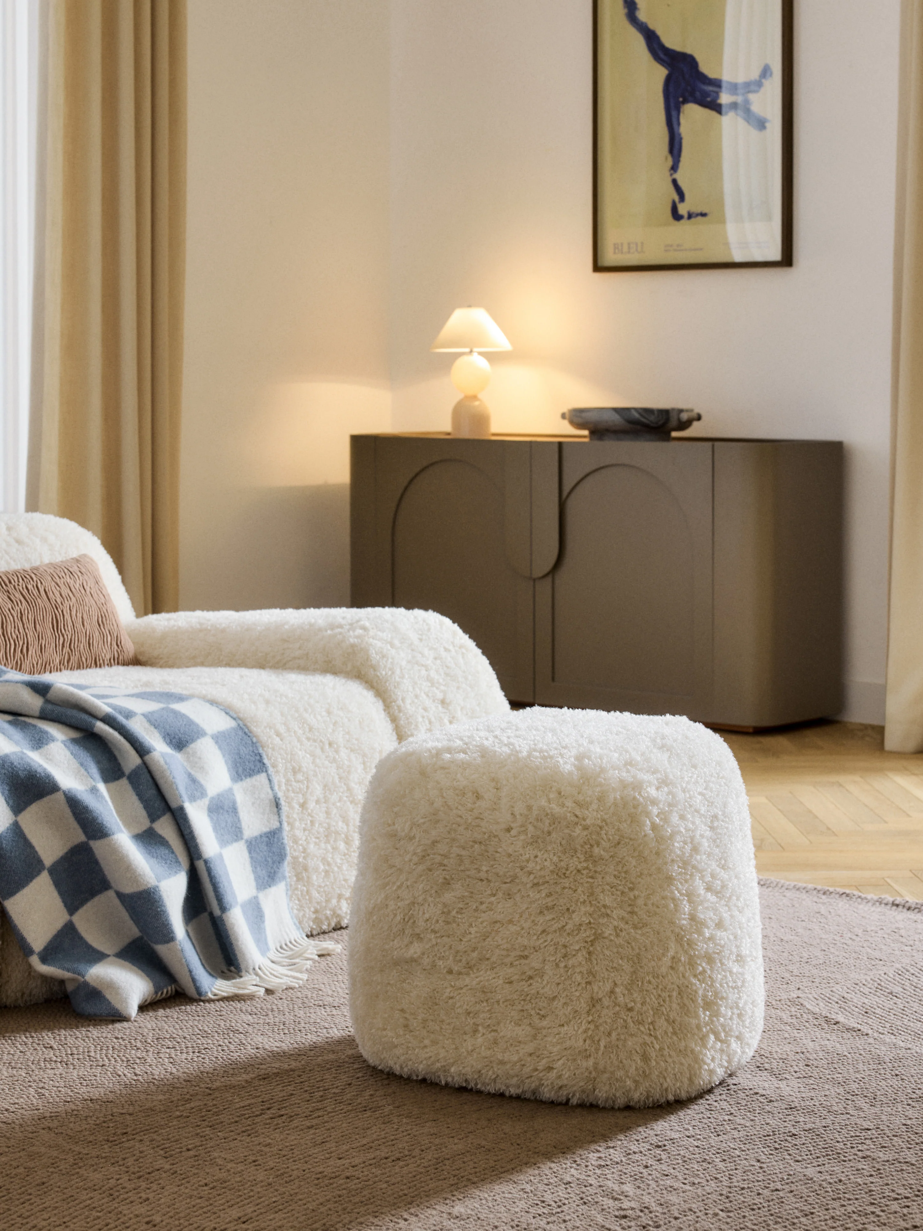 Hoher Teddy-Sofa-Hocker Wolke