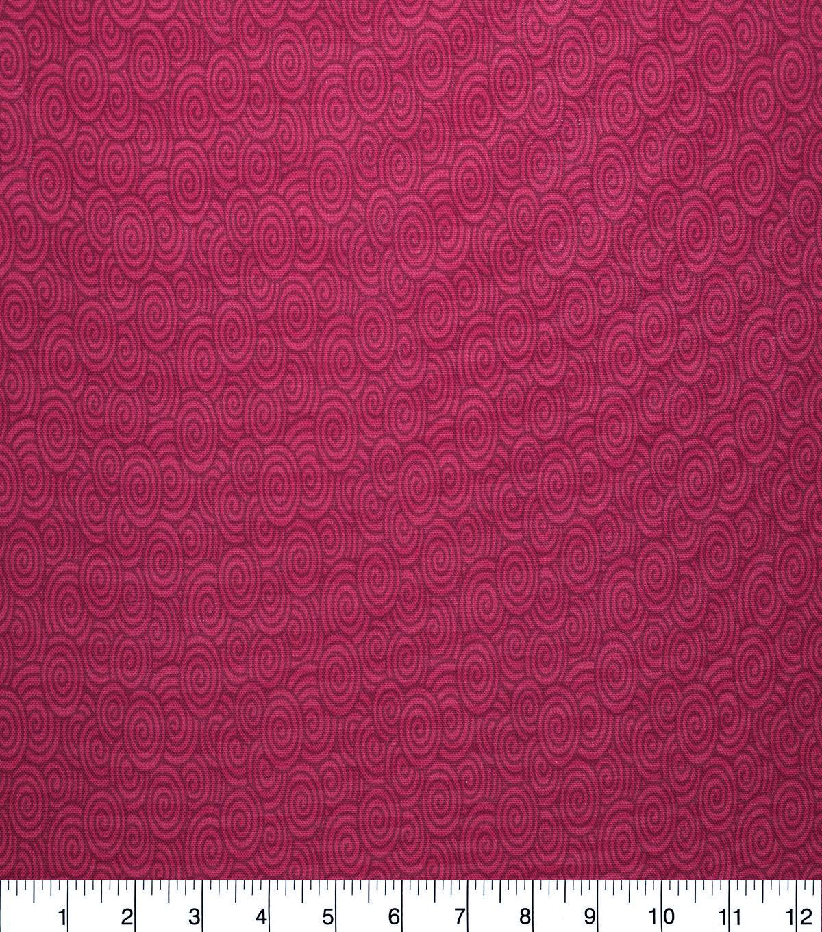 Dark Pink Swirls Quilt Cotton Fabric by Quilter's Showcase