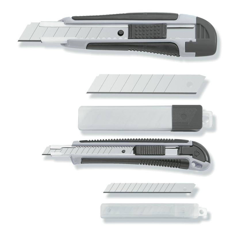 Set de cutters avec lames Softgrip 2 pièces
