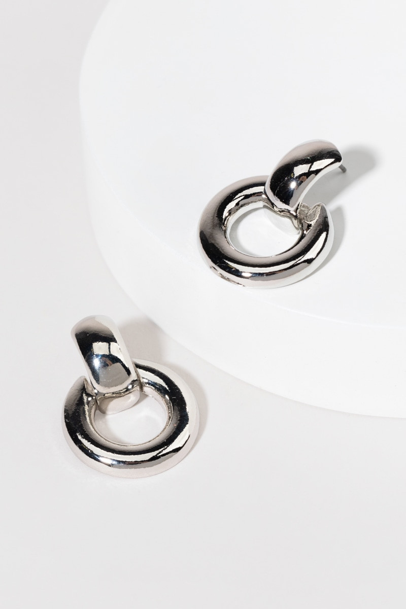 Linda Silver Donut Hoop Earrings