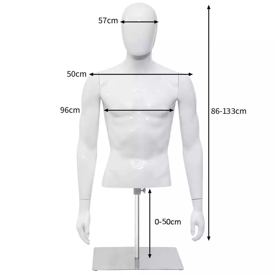 Costway 123cm Men Plastic Model Male Mannequin with Iron Stand