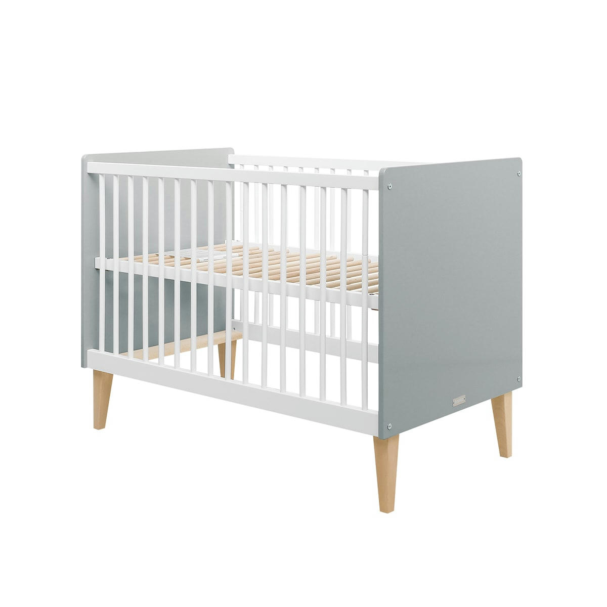 EMMA - Lit bébé 60x120 blanc gris