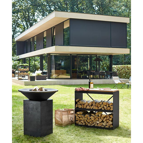 Meuble dressoir range-bois noir - Ofyr