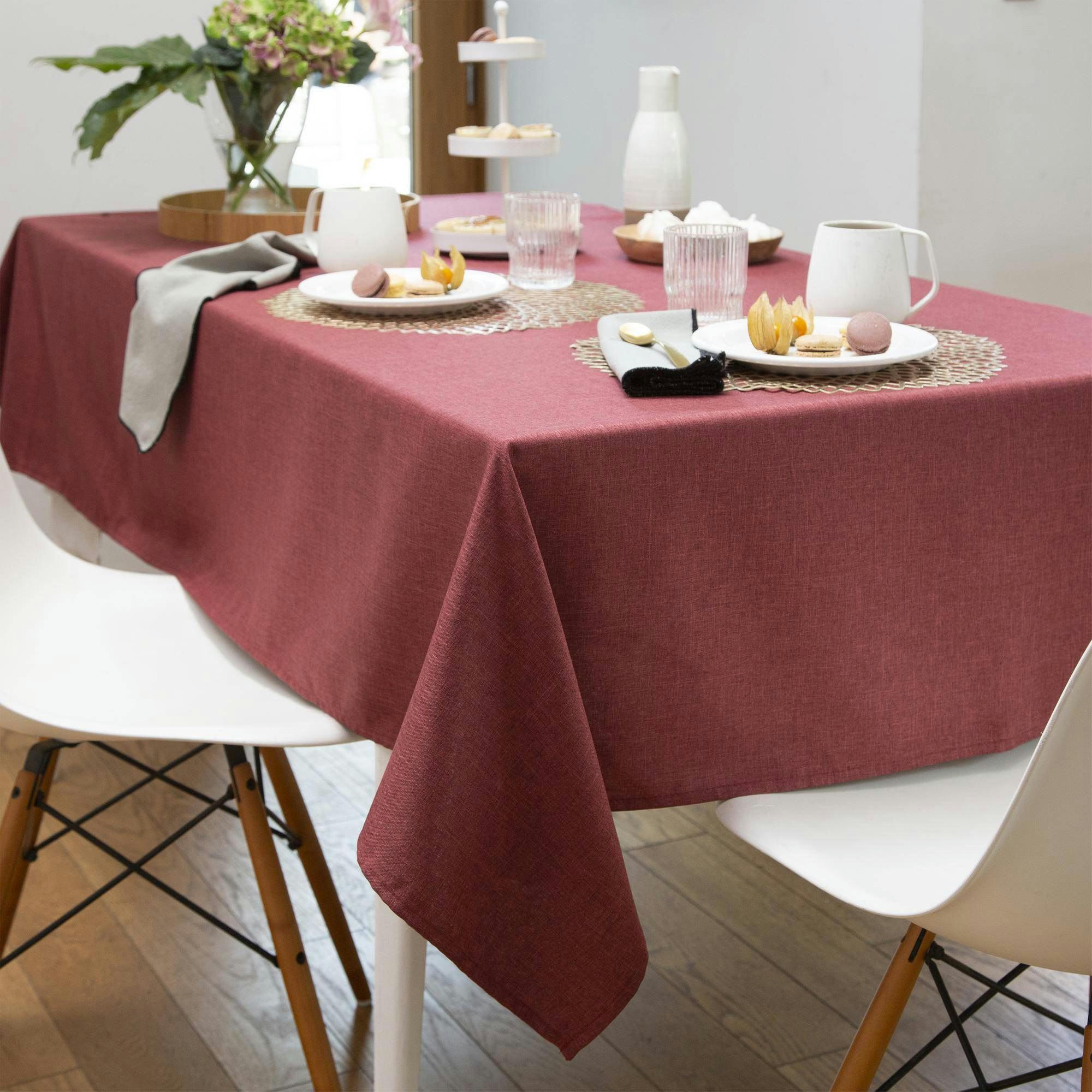 BROMENAP - Nappe 150x150 rouge bordeaux en polyester