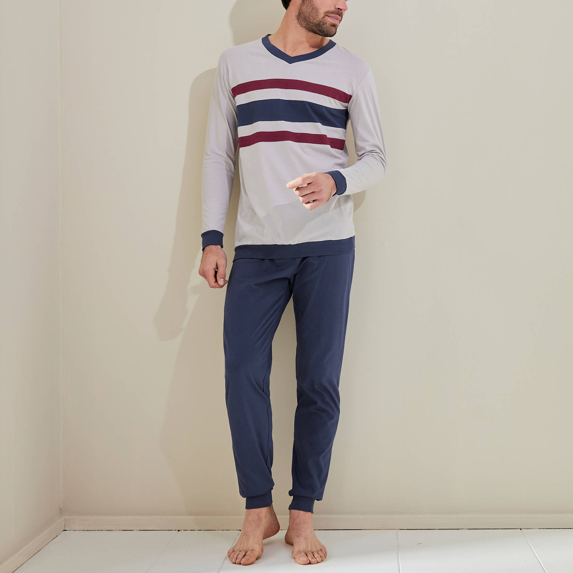 Pyjama pantalong tricolore - lot de 2