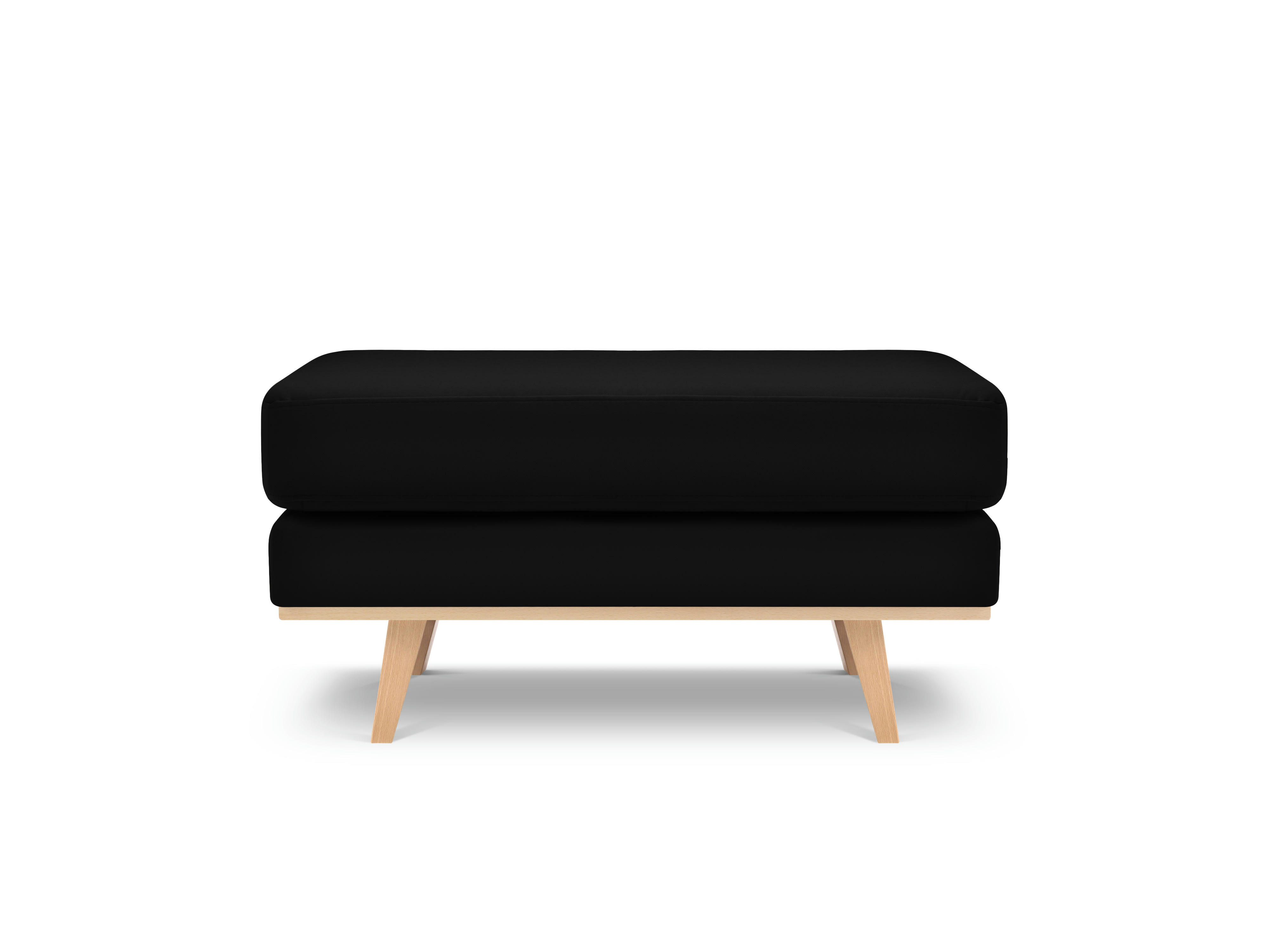 TUGELA - Pouf en velours noir