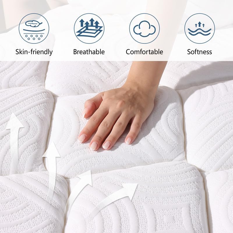 King Size Mattress, 12 Inch Hybrid Memory Foam King Mattress in a Box, Individual Pocket Spring, Medium, CertiPUR-US