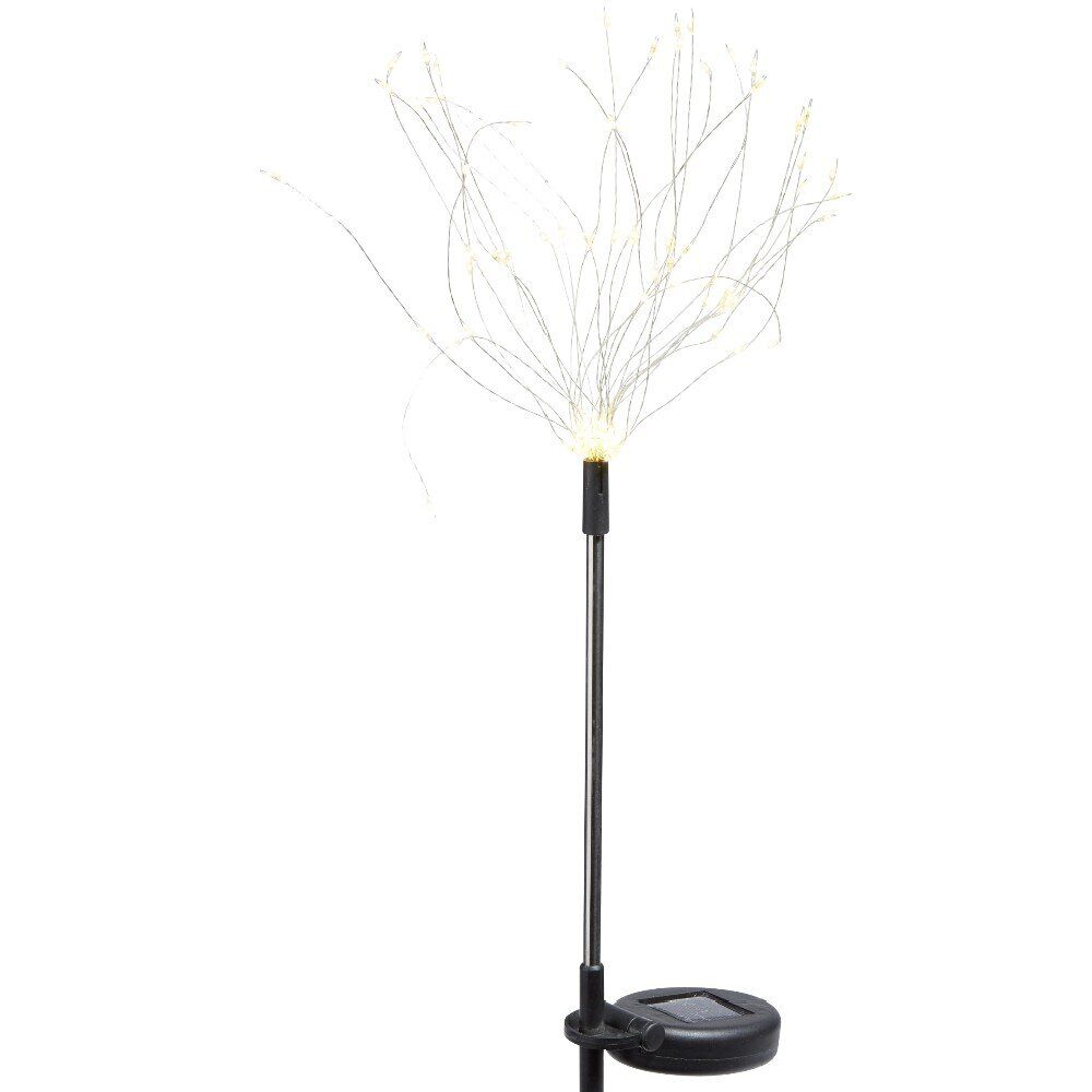 Pique solaire effet feu d'artifice 90 LED blanc chaud