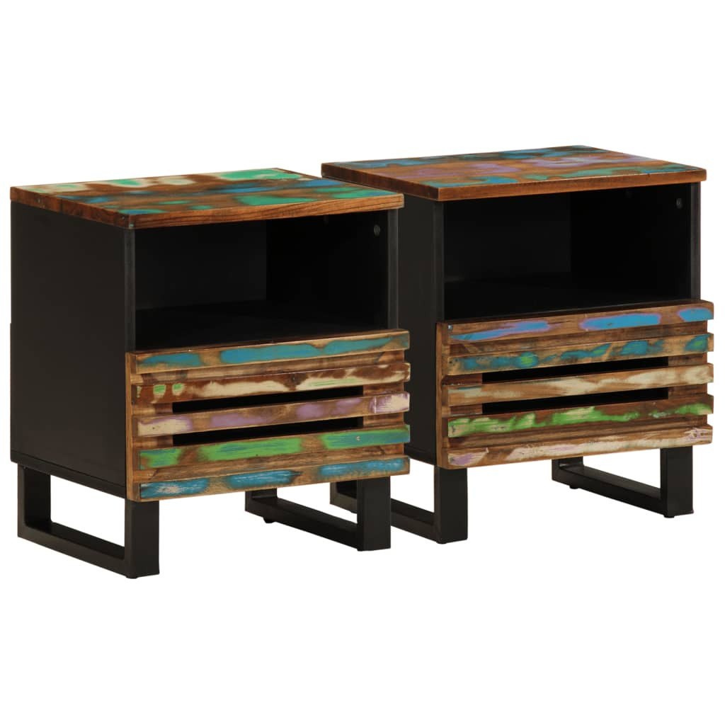 2x Szafka Nocna Stolik Komoda Brązowa z Szufladą Do Sypialni 40x34x46 cm