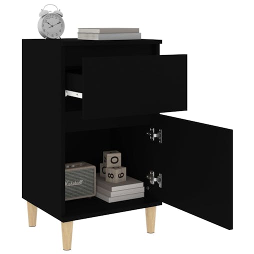 NNEVL Bedside Cabinets 2 pcs Black 40x35x70 cm