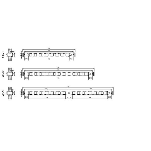 Grille glissière 475x22mm blanc - RENSON - 9100