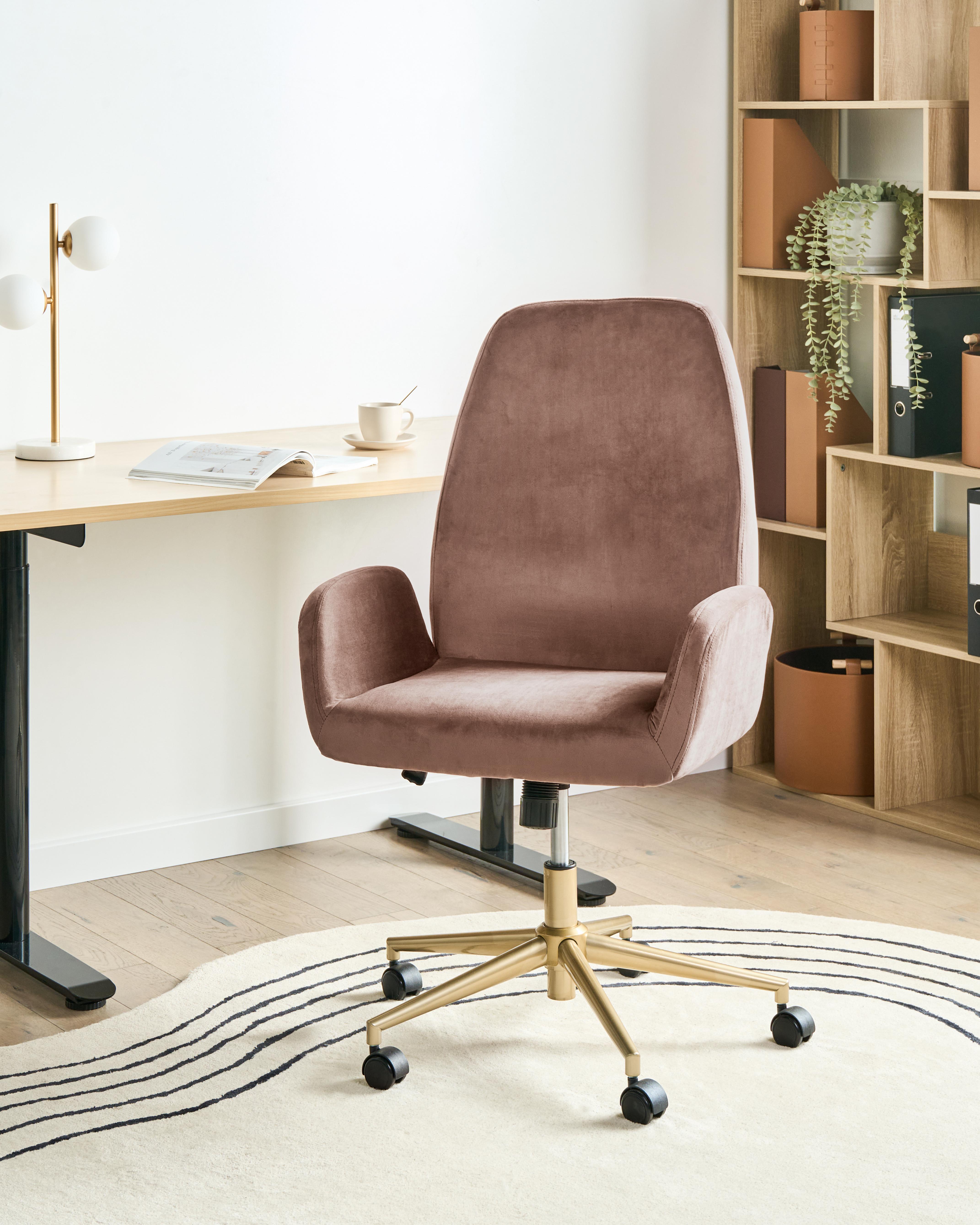 Office Chair CLARE Velvet Brown
