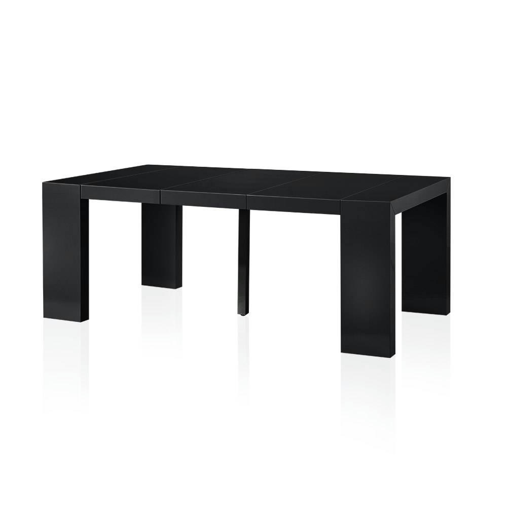 NASSAU - Table console extensible l laquée noir